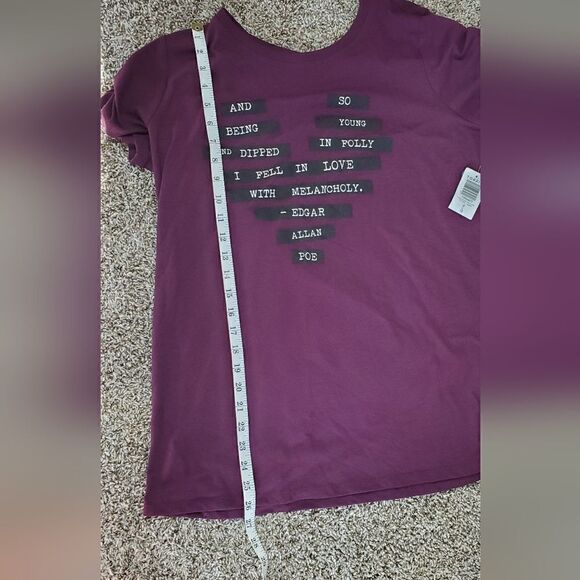 Torrid Purple & Black Block Heart T-Shirt - Picture 3 of 5